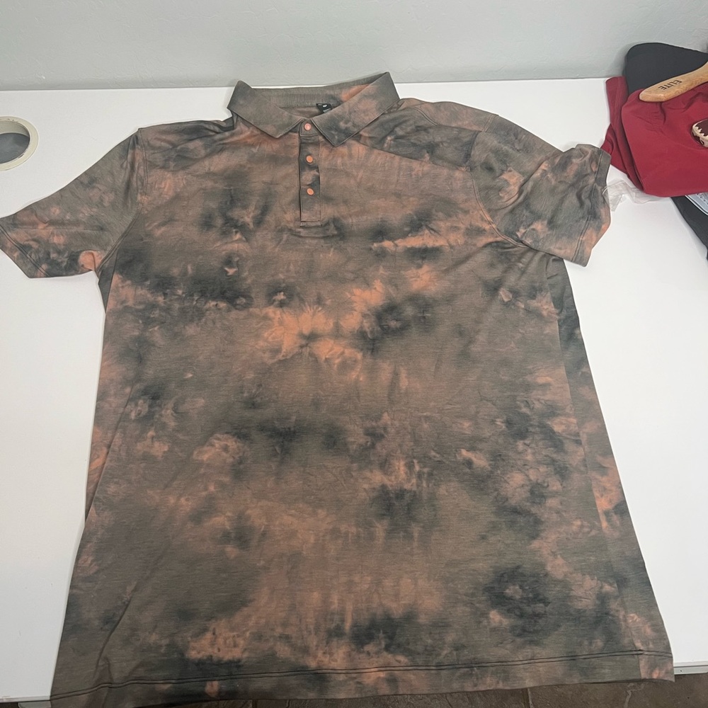 Lululemon Polo Tie Dye Orange-Grey XL